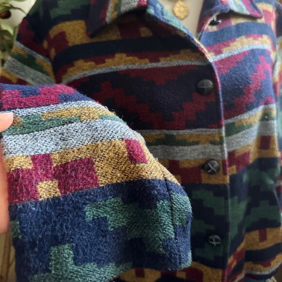 Vintage David Paul New York Tribal Western Print Semi Crop Blazer Jacket - Picture 5 of 8